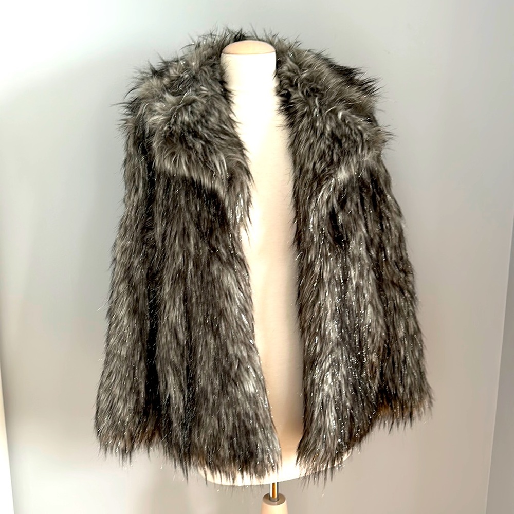 Faux fur winter Michael Michael Kors size medium gunmetal, topcoat coat